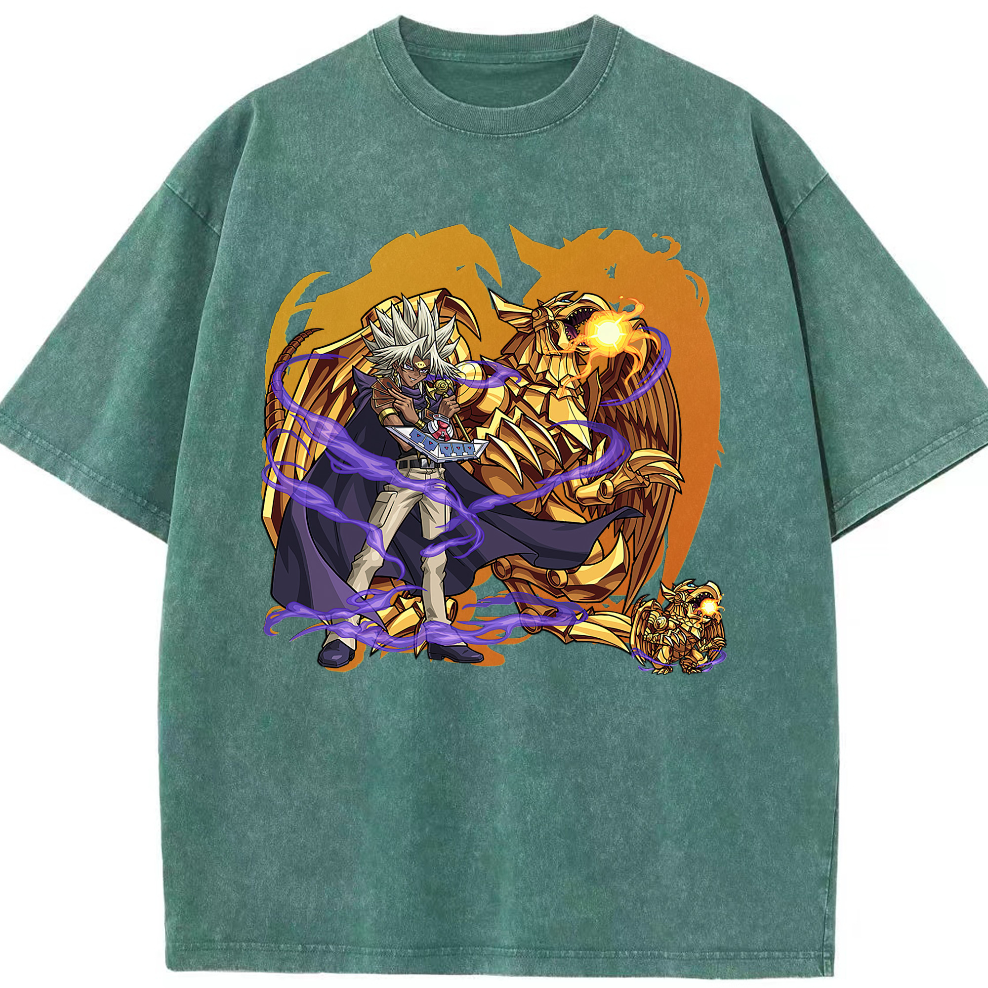 （画像用） 遊☆戯☆王 Yu-Gi-Oh! 綿100% ヴィンテージ風 半袖Tシャツ（フロントプリント）
